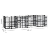 Outdoor Dog Kennel Steel 14.75 m?
