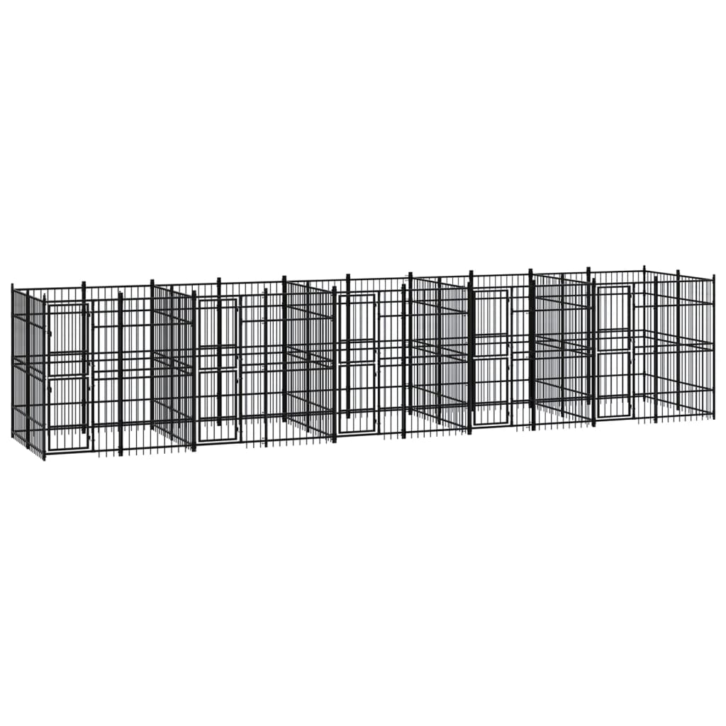 Outdoor Dog Kennel Steel 18.43 m?