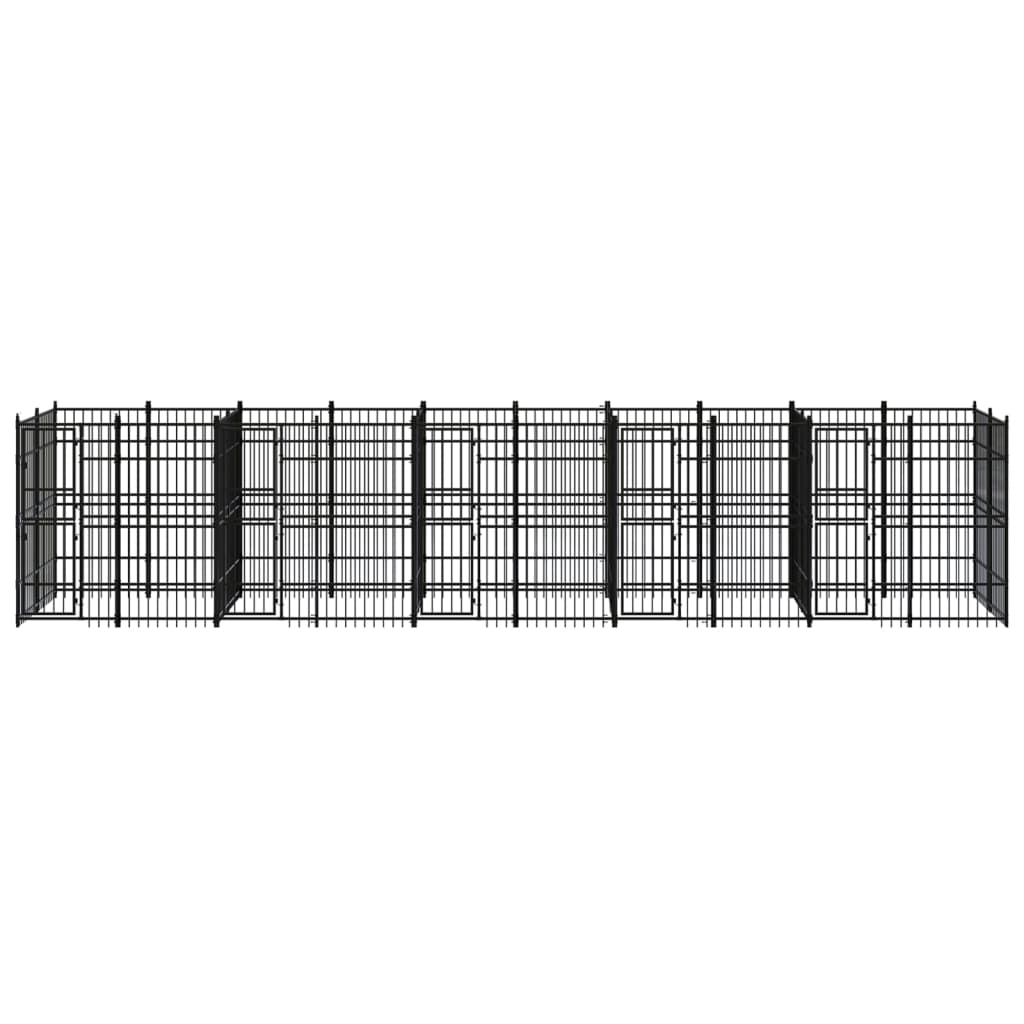 Outdoor Dog Kennel Steel 18.43 m?