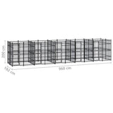 Outdoor Dog Kennel Steel 18.43 m?