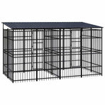 Outdoor Dog Kennel with Roof Steel 7,37 m²