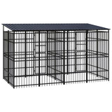 Outdoor Dog Kennel with Roof Steel 7.37 m² - Top-Down View