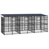Outdoor Dog Kennel with Roof Steel 11.06 m² - Top-Down View