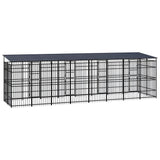 Outdoor Dog Kennel with Roof Steel 14.75 m² - Top-Down View