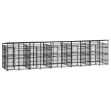 Outdoor Dog Kennel with Roof Steel 18,43 m²