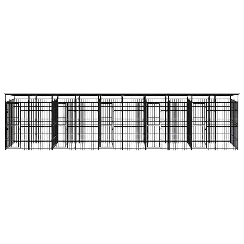 Outdoor Dog Kennel with Roof Steel 18,43 m²
