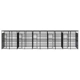 Outdoor Dog Kennel with Roof Steel 18,43 m²