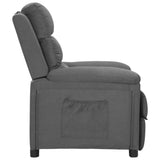 Recliner Chair Light Grey Fabric - Side View