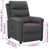 Recliner Chair Dark Grey Fabric