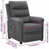 Massage Chair Light Grey Fabric