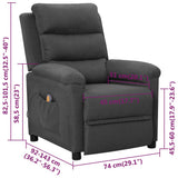 Massage Chair Dark Grey Fabric