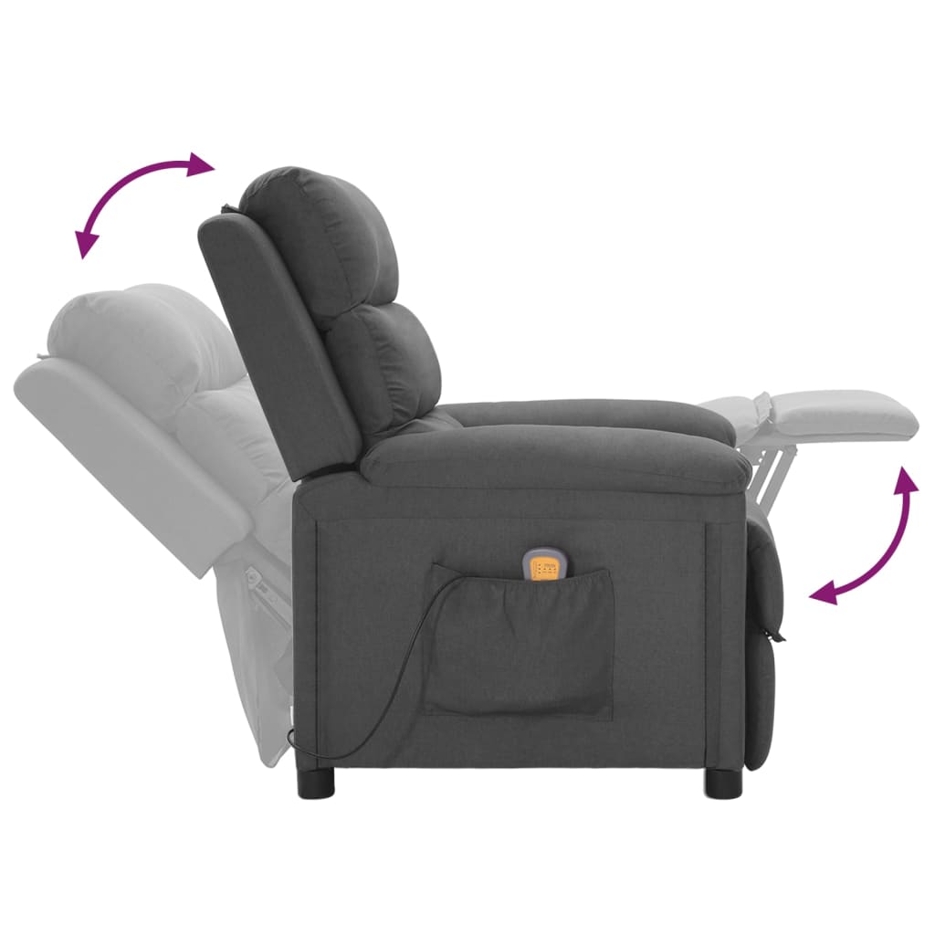 Massage Chair Dark Grey Fabric