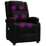 Wing Back Massage Chair Black Fabric - Front View