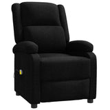 Wing Back Massage Chair Black Fabric - Side View