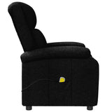 Wing Back Massage Chair Black Fabric - 45-Degree Angle