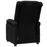 Wing Back Massage Chair Black Fabric - Rear View