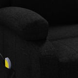 Wing Back Massage Chair Black Fabric