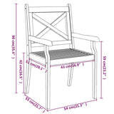 Outdoor Dining Chairs 4 pcs Solid Wood Acacia - Close-Up Angle