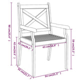 Outdoor Dining Chairs 6 pcs Solid Wood Acacia - Close-Up Angle