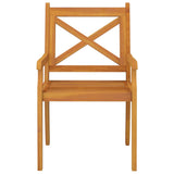 Outdoor Dining Chairs 8 pcs Solid Wood Acacia