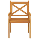 Outdoor Dining Chairs 8 pcs Solid Wood Acacia - Top-Down View