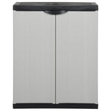 Garden Storage Cabinet with 1 Shelf Grey and Black 68x40x85 cm - Front View