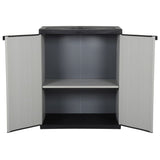 Garden Storage Cabinet with 1 Shelf Grey and Black 68x40x85 cm - Side View