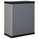 Garden Storage Cabinet with 1 Shelf Grey and Black 68x40x85 cm - 45-Degree Angle