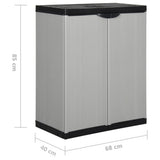 Garden Storage Cabinet with 1 Shelf Grey and Black 68x40x85 cm - Low Angle