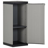 Garden Storage Cabinet with 1 Shelf Grey and Black 35x40x85 cm - Side View