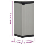 Garden Storage Cabinet with 1 Shelf Grey and Black 35x40x85 cm - Extra Image