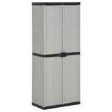 Garden Storage Cabinet with 3 Shelves Grey&Black 68x40x168 cm