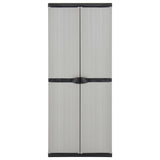 Garden Storage Cabinet with 3 Shelves Grey&Black 68x40x168 cm