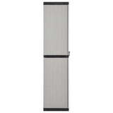 Garden Storage Cabinet with 3 Shelves Grey&Black 68x40x168 cm