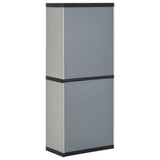 Garden Storage Cabinet with 3 Shelves Grey&Black 68x40x168 cm - Rear View