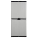 Garden Storage Cabinet with 3 Shelves Grey&Black 68x40x168 cm - Front View