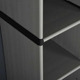 Garden Storage Cabinet with 3 Shelves Grey&Black 68x40x168 cm - Close-Up Angle