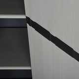 Garden Storage Cabinet with 3 Shelves Grey&Black 68x40x168 cm - Low Angle