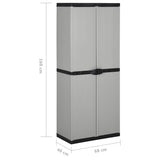 Garden Storage Cabinet with 3 Shelves Grey&Black 68x40x168 cm - Extra Image