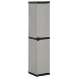 Garden Storage Cabinet with 3 Shelves Grey & Black 34x40x168 cm