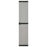 Garden Storage Cabinet with 3 Shelves Grey & Black 34x40x168 cm - Front View