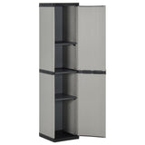 Garden Storage Cabinet with 3 Shelves Grey & Black 34x40x168 cm - Side View