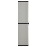 Garden Storage Cabinet with 3 Shelves Grey & Black 34x40x168 cm