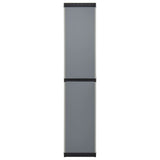 Garden Storage Cabinet with 3 Shelves Grey & Black 34x40x168 cm - 45-Degree Angle