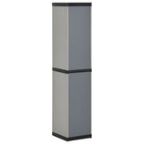 Garden Storage Cabinet with 3 Shelves Grey & Black 34x40x168 cm - Rear View