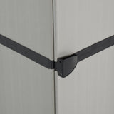 Garden Storage Cabinet with 3 Shelves Grey & Black 34x40x168 cm - Close-Up Angle