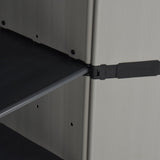 Garden Storage Cabinet with 3 Shelves Grey & Black 34x40x168 cm - Low Angle