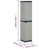Garden Storage Cabinet with 3 Shelves Grey & Black 34x40x168 cm - Extra Image