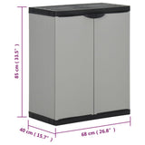 Garden Waste Cabinet Grey and Black 68x40x85 cm PP - Extra Image