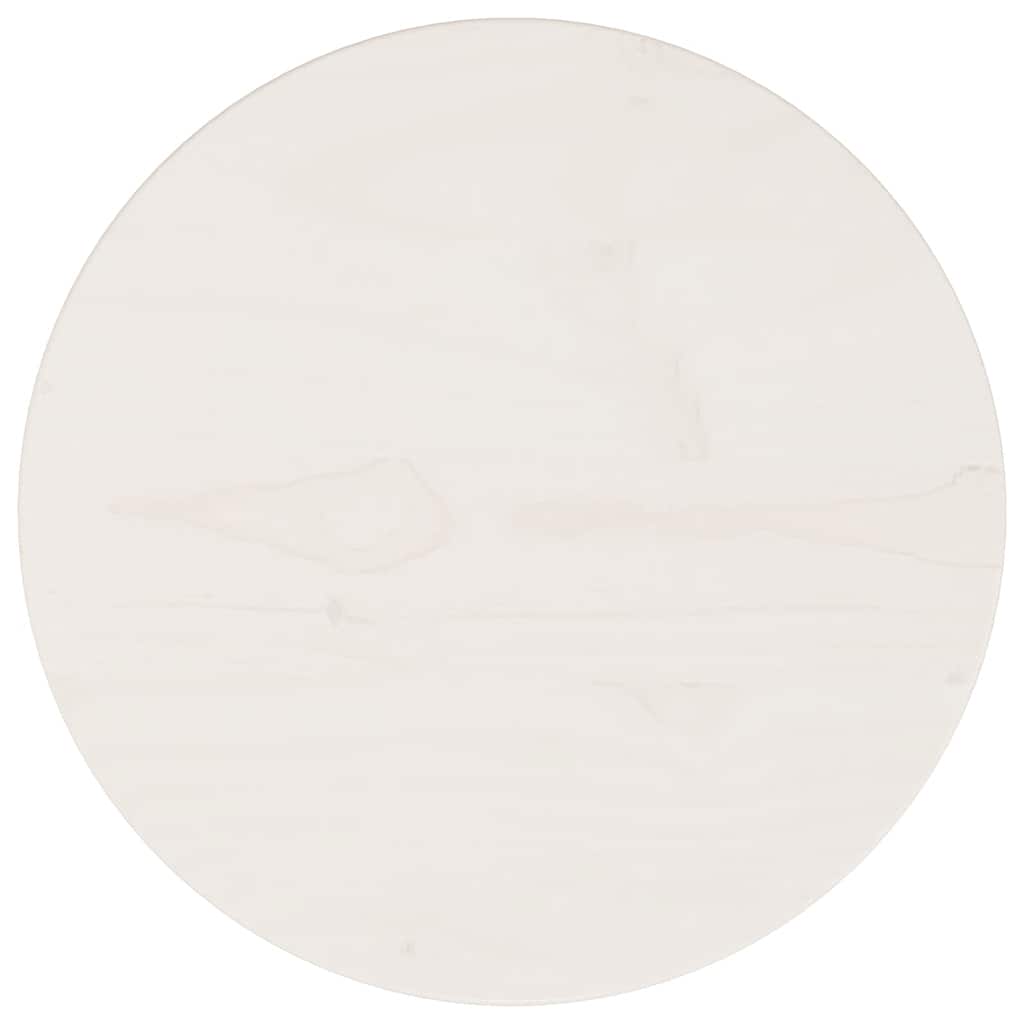 Table Top White ?0x2.5 cm Solid Wood Pine